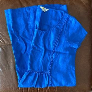 Boden vibrant blue linen dress with pockets 14L